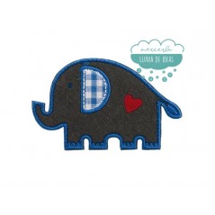 Parche bordado termoadhesivo - Elefante con corazón