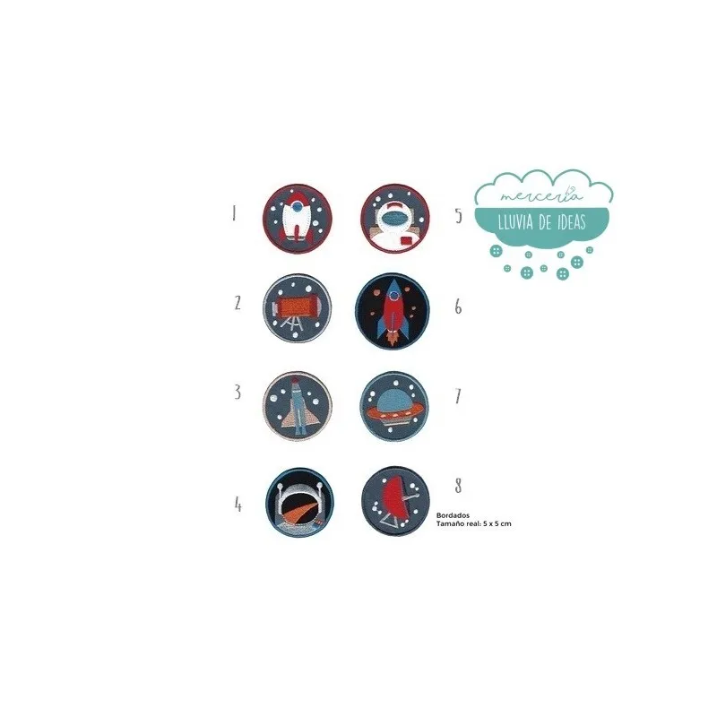 Parches bordados termoadhesivos - Serie Space