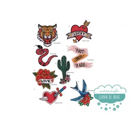 Parches bordados termoadhesivos - Serie Old School