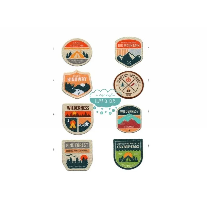 Parches tejidos termoadhesivos - Serie Camping
