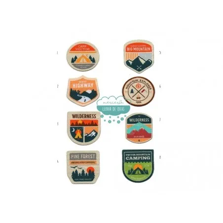 Parches tejidos termoadhesivos - Serie Camping