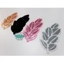 Parche bordado termoadhesivo con lentejuelas -  Hojas