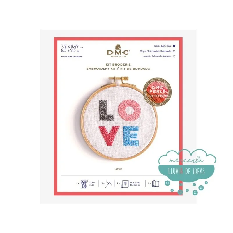 Kit de bordado DMC - Love Mercería Lluvia de Ideas