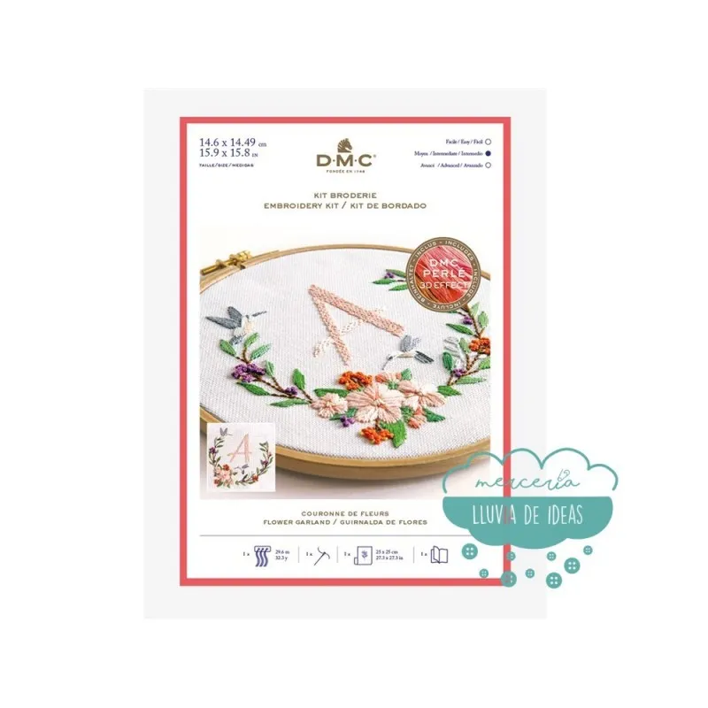Kit de bordado DMC - Corona de flores Mercería Lluvia de Ideas