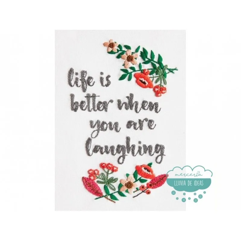 Kit de bordado DMC - Buenas vibraciones Mercería Lluvia de Ideas