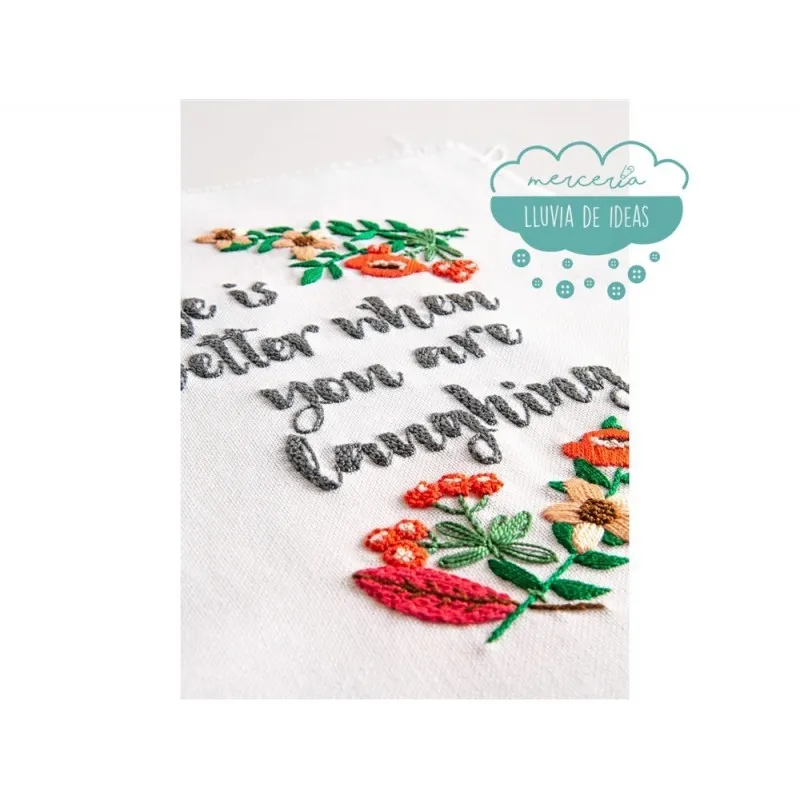 Kit de bordado DMC - Buenas vibraciones Mercería Lluvia de Ideas
