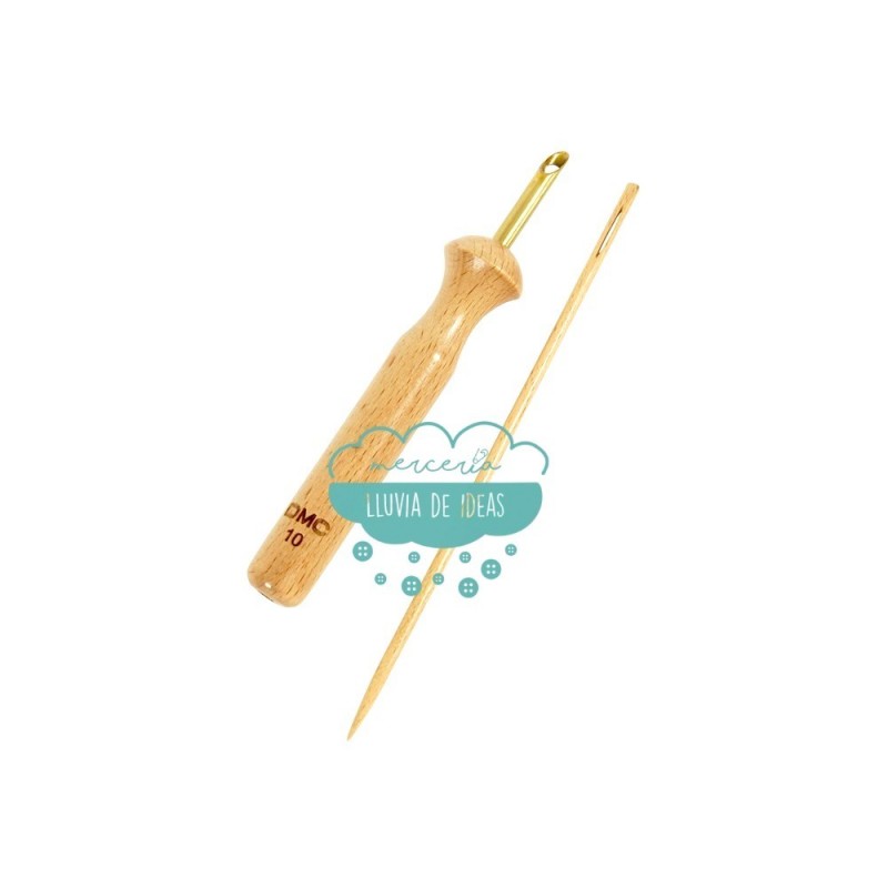 Punzón de madera (punch needle) + aguja de lana - DMC