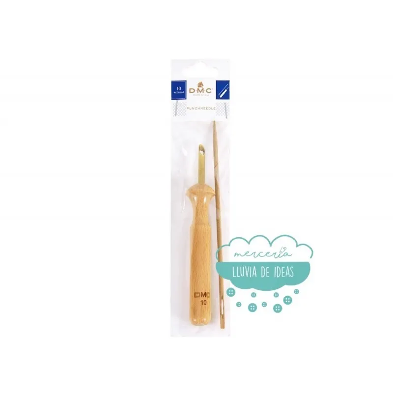 Punzón de madera (punch needle) + aguja de lana - DMC