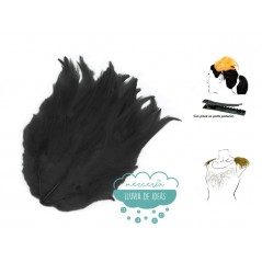 Aplicación plumas para hombreras decorativas o tocados - Color negro