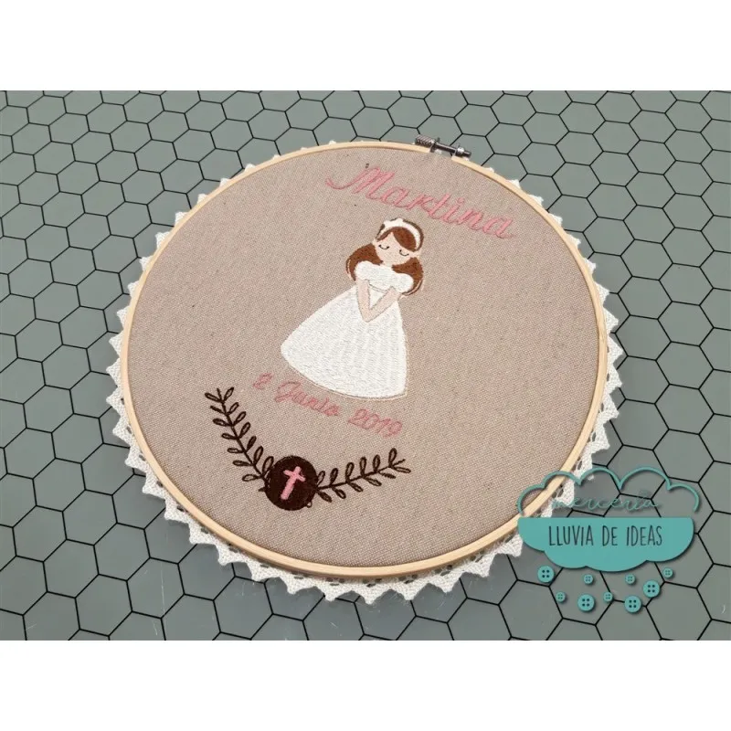 Bastidor bordado Comunión - Diseño espiga