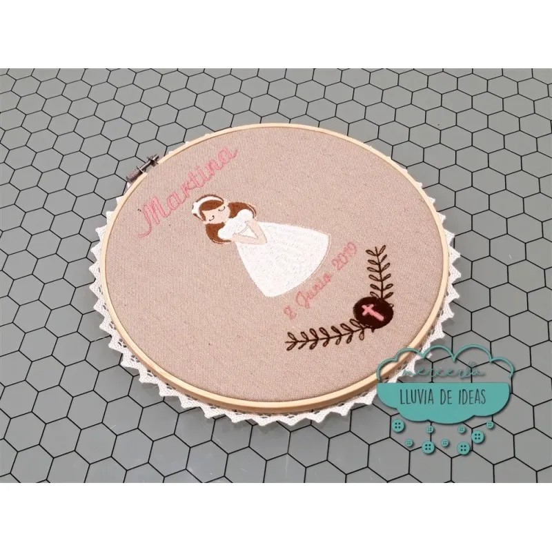 Bastidor bordado Comunión - Diseño espiga