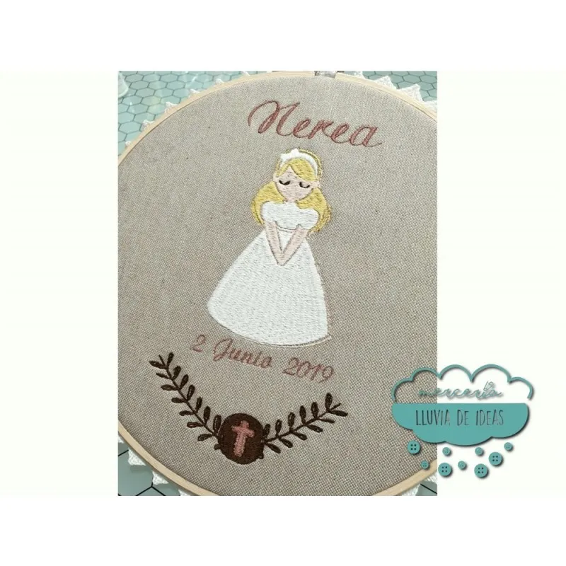 Bastidor bordado Comunión - Diseño espiga