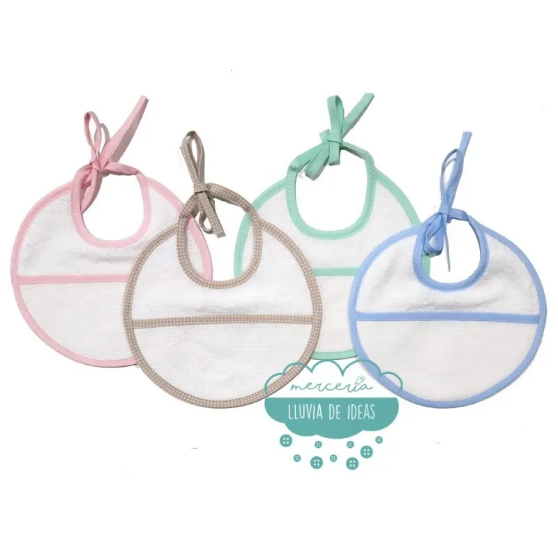 Babero de rizo para bordar a punto de cruz - Serie Itziar