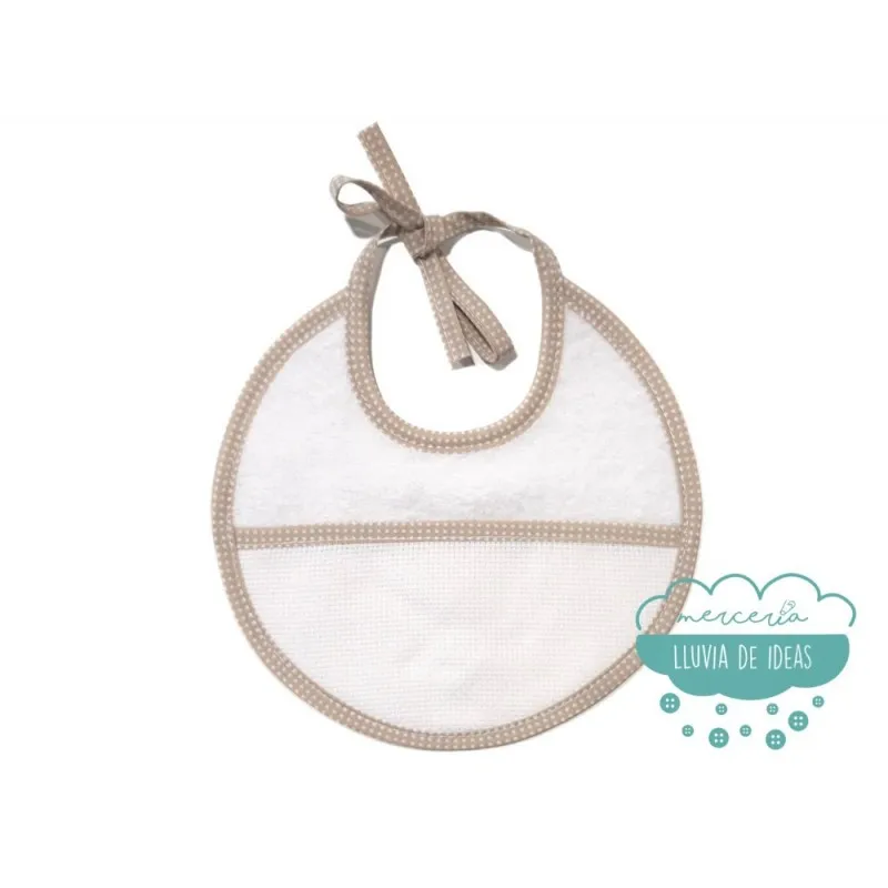 Babero de rizo para bordar a punto de cruz - Serie Itziar