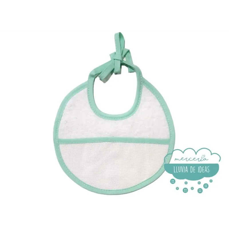 Babero de rizo para bordar a punto de cruz - Serie Itziar