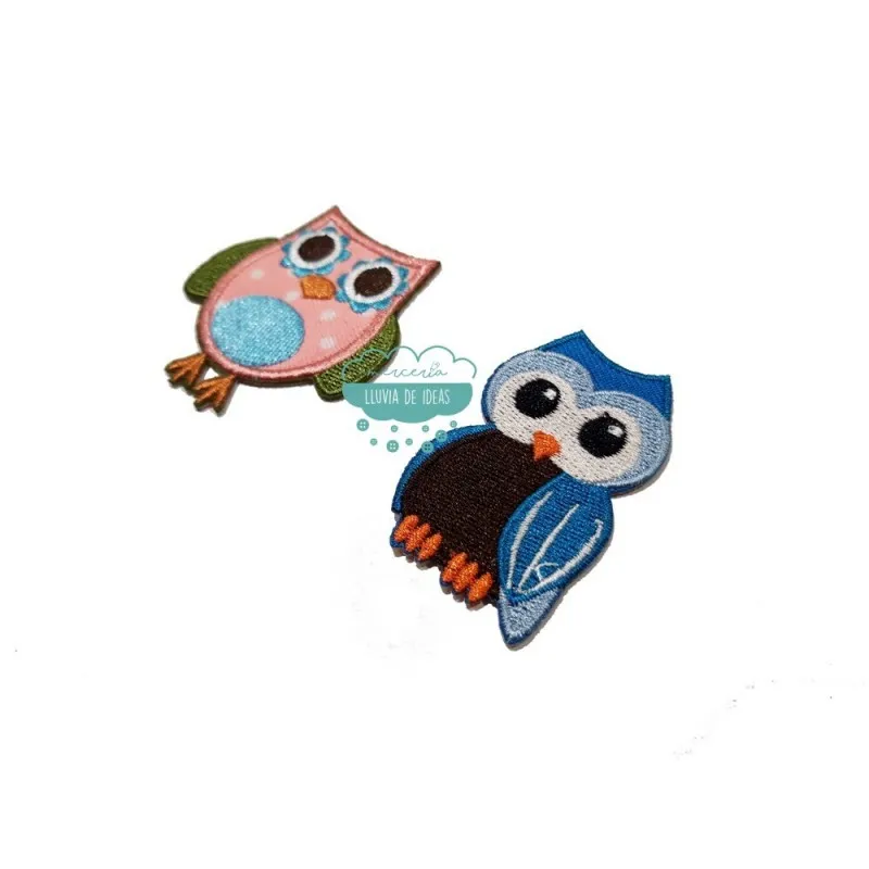 Parches bordados termoadhesivos - Serie Búhos Multicolor