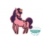 Parche bordado termoadhesivo - Serie Unicornio melena morada Parche bordado termoadhesivo - Serie Unicornio melena morada