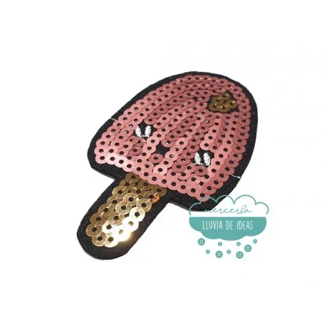 Parche termoadhesivo con lentejuelas - Serie Helado