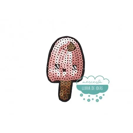 Parche termoadhesivo con lentejuelas - Serie Helado