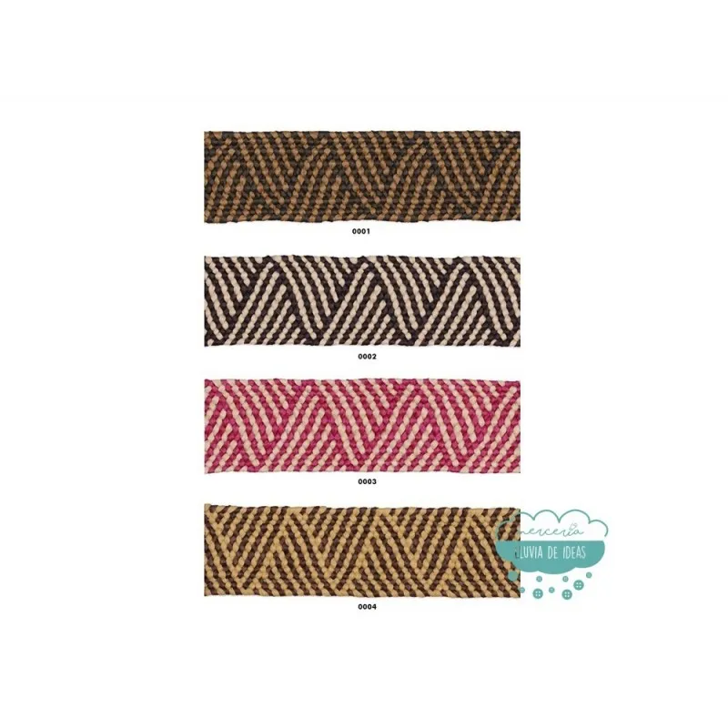 Elástico trenzado bicolor tipo rafia - Serie Ares