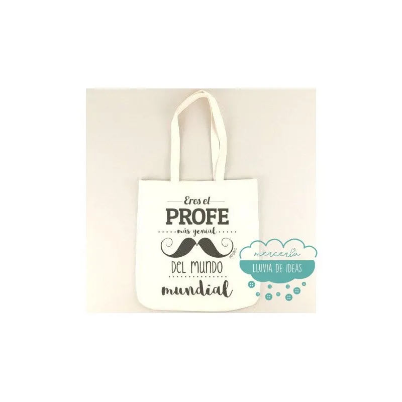 Bolsa de algodón orgánico - Eres el profe más genial del mundo mundial Mercería Lluvia de Ideas
