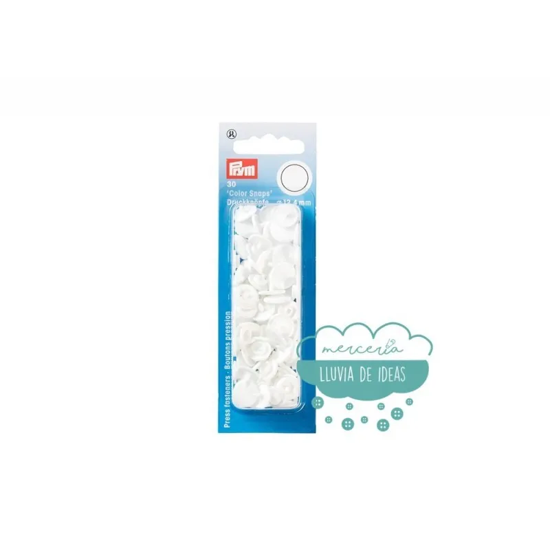 Botones de presión o snaps 393103 blanco - Prym