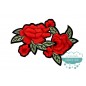 Parche bordado termoadhesivo - Flores rojas - Serie Yamila Parche bordado termoadhesivo - Flores rojas - Serie Yamila