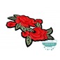 Parche bordado termoadhesivo - Flores rojas - Serie Yamila