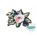 Parche bordado termoadhesivo - Flor con ramas - Serie Noemí