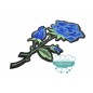 Parche bordado termoadhesivo - Ramo de rosas azul - Serie Simona