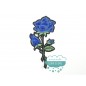Parche bordado termoadhesivo - Ramo de rosas azul - Serie Simona