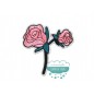 Parche bordado termoadhesivo - Flores pequeñas rosas - Serie Aide