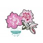 Parche bordado termoadhesivo - Flores rosas - Serie Aisha Parche bordado termoadhesivo - Flores rosas - Serie Aisha