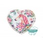 Aplicación lentejuelas reversible con forma de corazón - Serie Unicornio con flores Aplicación lentejuelas reversible con forma de corazón - Serie Unicornio con flores