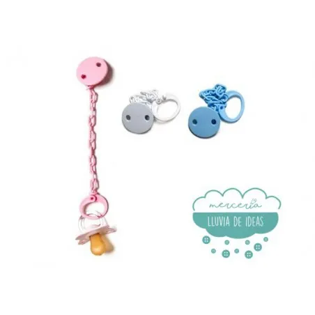 Cadena para chupete forma redonda - Color rosa