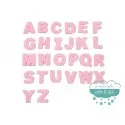 Parches bordados termoadhesivos - Serie Abecedario Mini (color rosa)