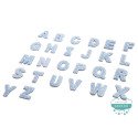 Parches bordados termoadhesivos - Serie Abecedario Mini (color azul)