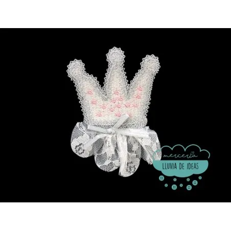 Aplicación Bordada Con Encaje Y Lazo - Serie Reina