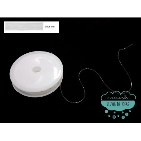 Cordón elástico transparente Ø 0,6 mm. (precio rollo)