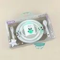 Vajilla infantil personalizada de 5 piezas - Panda color menta