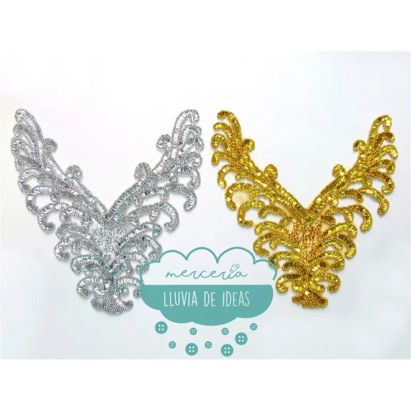 Aplicación lentejuelas y rocalla - Serie Faralae (Varios colores) Mercería Lluvia de Ideas