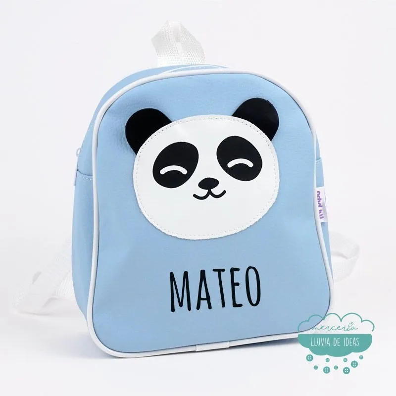 Mochila infantil personalizada - Panda color azul Mi Pipo