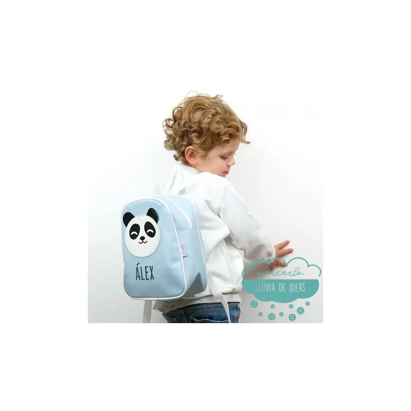Mochila infantil personalizada - Panda color azul Mi Pipo
