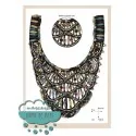 Cuello rocalla cristal y abalorios - Serie Manuela Mercería Lluvia de Ideas