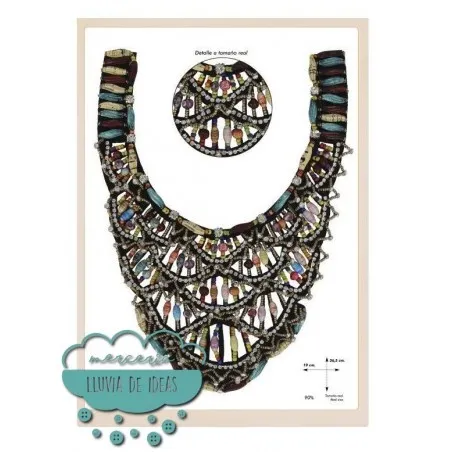 Cuello rocalla cristal y abalorios - Serie Manuela