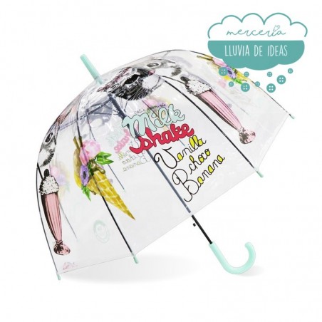 Paraguas automático transparente - Gatos Milk Shake