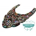 Cuello rocalla cristal y abalorios - Serie Manuela Mercería Lluvia de Ideas