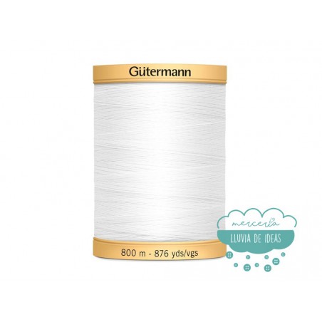 Hilo algodón 100% CNe50 800 m. - Gütermann Blanco o negro