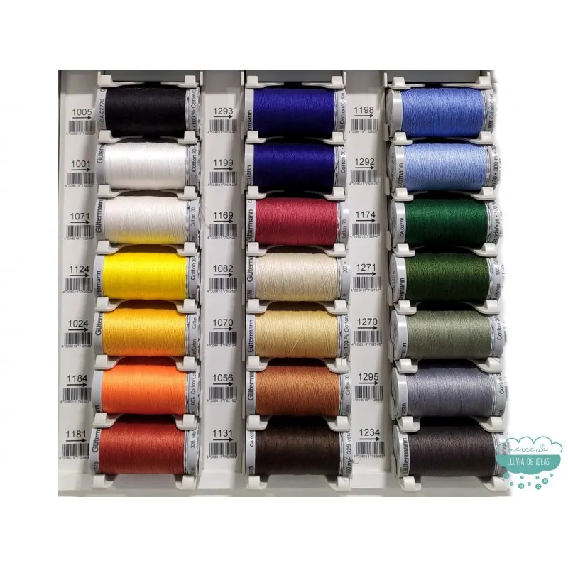 Hilo Cotton 30 de bordar a máquina o quilting (colores lisos) 300 m. Gütermann Gütermann