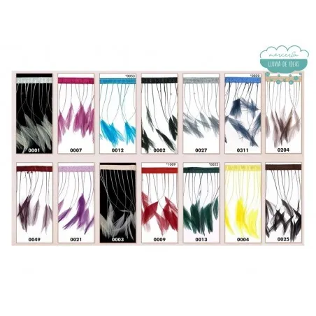 Fleco de plumas de antena de gallo